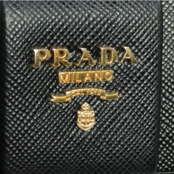 Prada ribbon long saffiano black continental bow wallet with Prada box - Picture 6 of 16